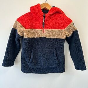 Fat Face Boys Size 6/7 Cozy Colorblock Fleece Hoodie